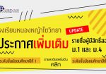 ประกาศเพิ่มเติมเรื่อง รายชื่อผู้มีสิทธิ์สอบเข้าศึกษาต่อในระดับชั้น ม.1 และ ม.4